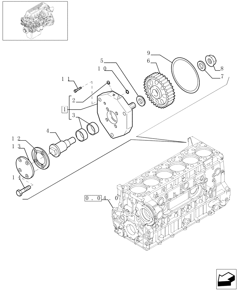 Схема запчастей Case F3AE0684G B004 - (0.35.0[01]) - BELT PULLEY DRIVE & COVER (500387625) 