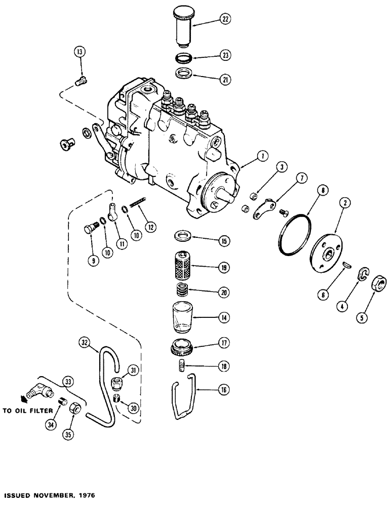 Схема запчастей Case 300C - (047C) - A62326 FUEL INJECTION PUMP, (336B) DIESEL ENGINE, W/ TURBO-CHARGER, W/ HAND PRIMER PUMP AND FILTER (03) - FUEL SYSTEM