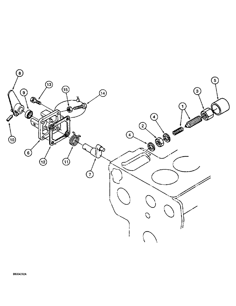 Схема запчастей Case 560 - (3-10) - IDLING DEVICE, KUBOTA V2203 ENGINE, PRIOR TO P.I.N. JAF0295741 (03) - FUEL SYSTEM