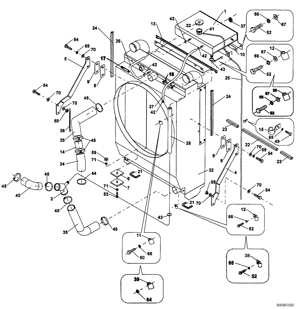 Схема запчастей Case SV212 - (10.406.02) - RADIATOR INSTALLATION (GROUP 126) (ND132425) (10) - ENGINE