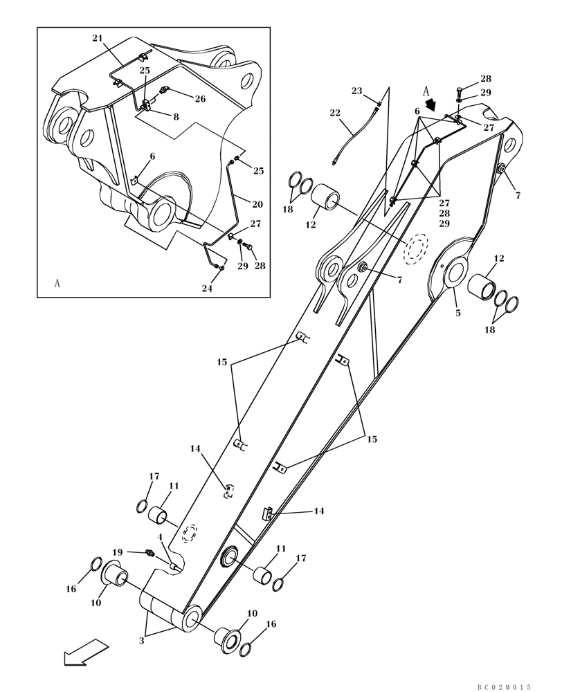 Схема запчастей Case CX460 - (09-47) - ARM, EXCAVATOR, 4,0 M (13 FT 1 IN) (09) - CHASSIS/ATTACHMENTS