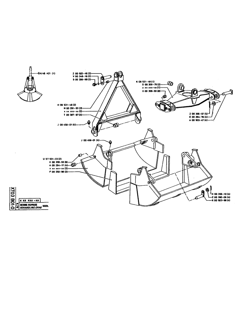 Схема запчастей Case 160CL - (346) - REHANDLING GRAB (18) - ATTACHMENT ACCESSORIES