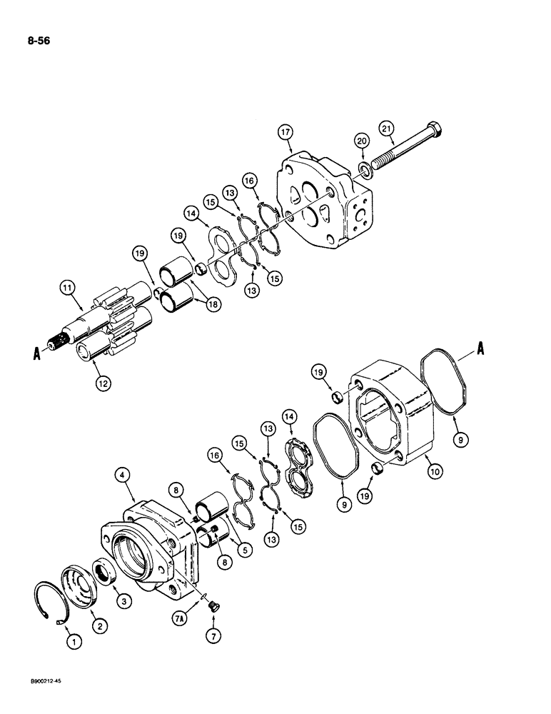 Схема запчастей Case 1085C - (8-056) - SWING HYDRAULIC MOTOR (08) - HYDRAULICS