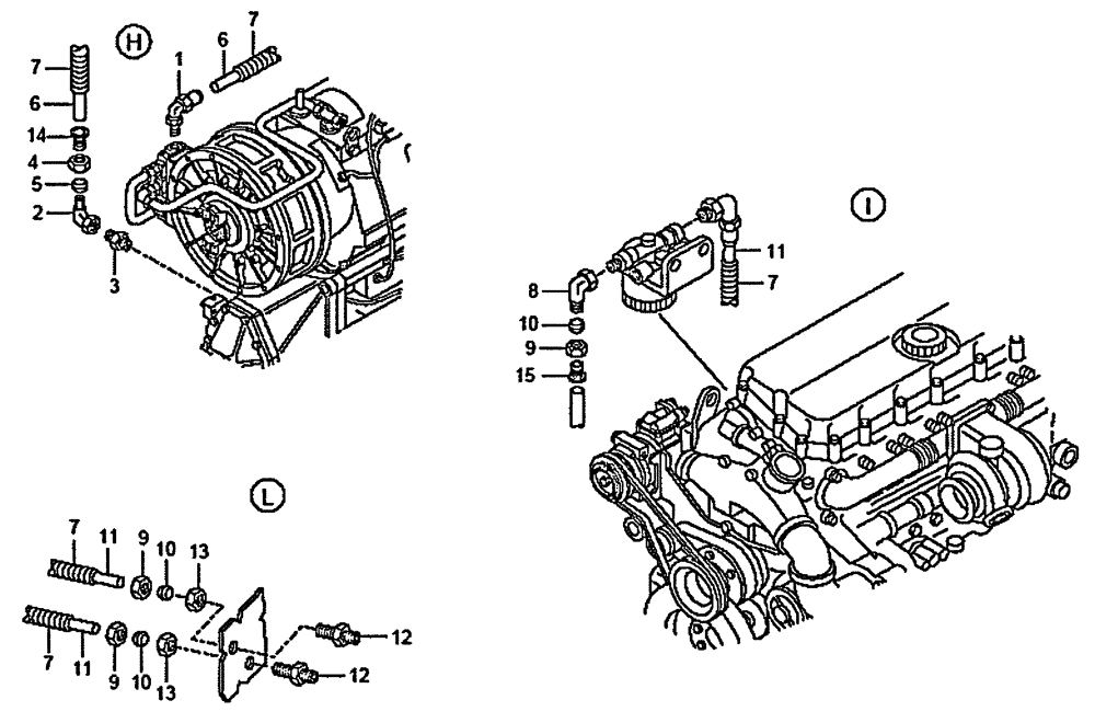 Схема запчастей Case 335B - (49A03001027[001]) - FRONT FRAME ( I H L ) PNEUMATICS (87612819) (09) - Implement / Hydraulics / Frame / Brakes