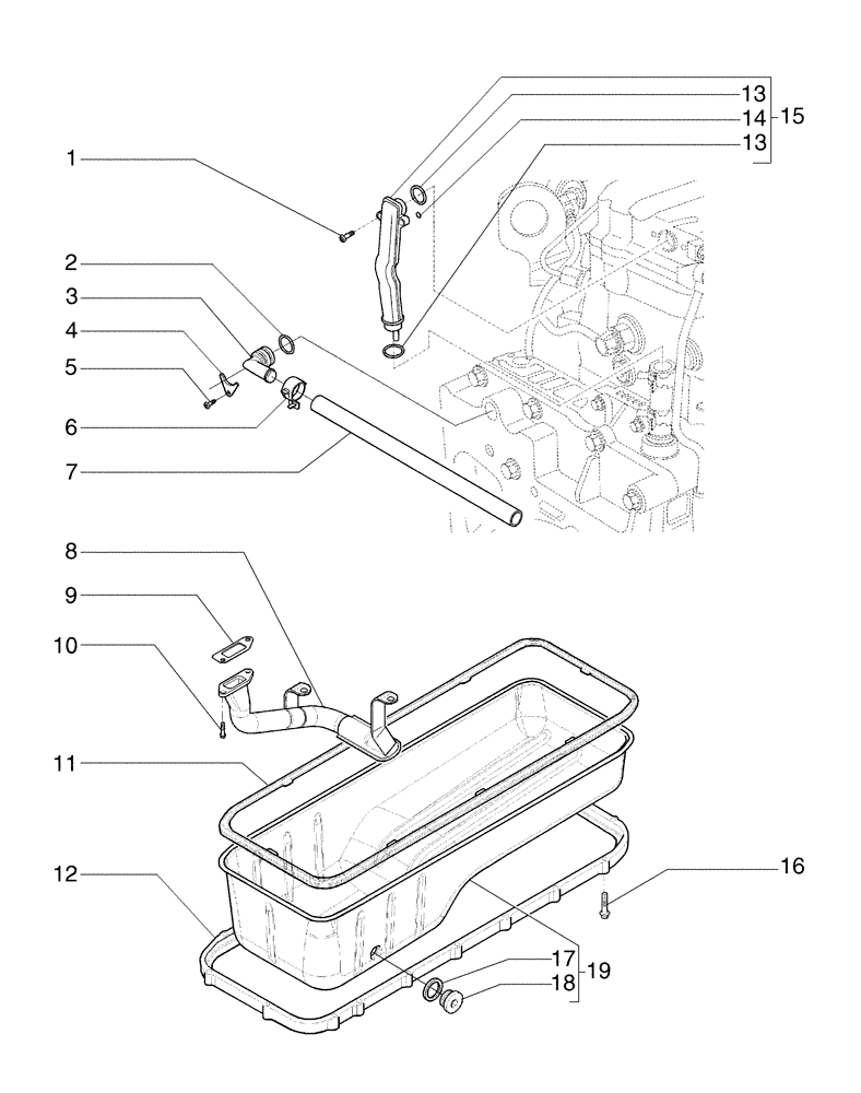 Схема запчастей Case 865 VHP - (02-34[01]) - OIL PAN (02) - ENGINE