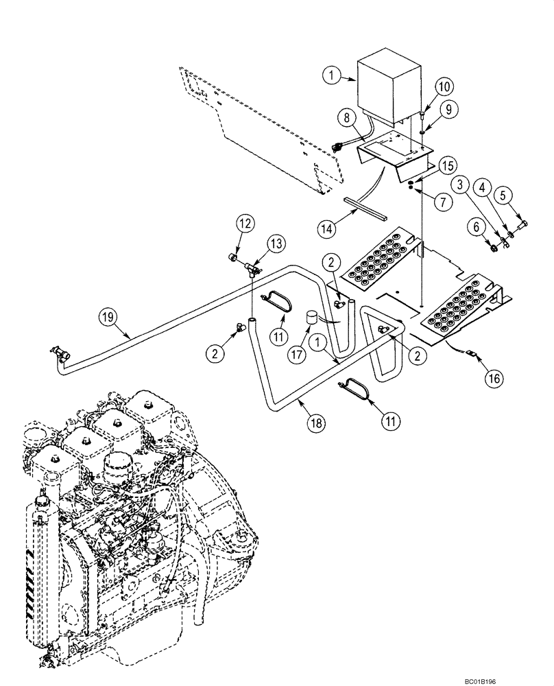 Схема запчастей Case 70XT - (09-35) - HEATING SYSTEM - HEATER, FLOOR, NORTH AMERICAN MODELS (09) - CHASSIS