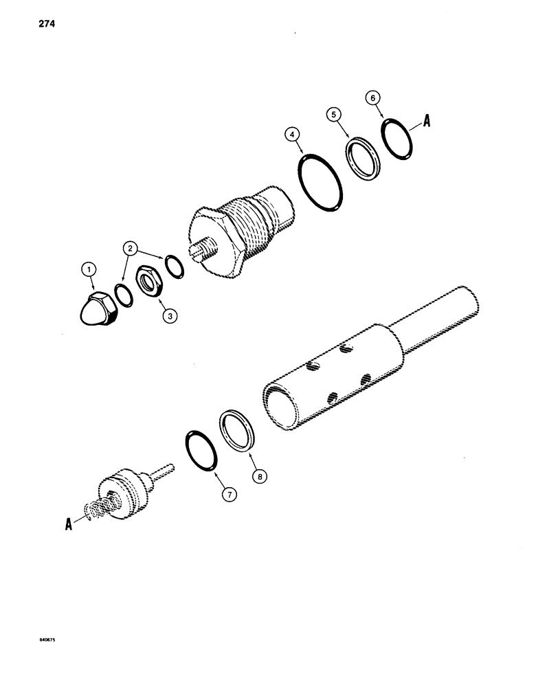 Схема запчастей Case 880C - (274) - S62112 MAIN RELIEF VALVE (07) - HYDRAULIC SYSTEM