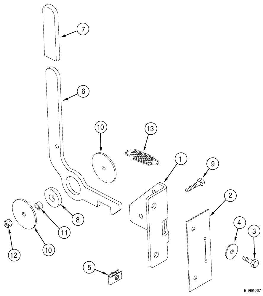 Схема запчастей Case 621D - (09-48) - WINDOW CATCH (09) - CHASSIS