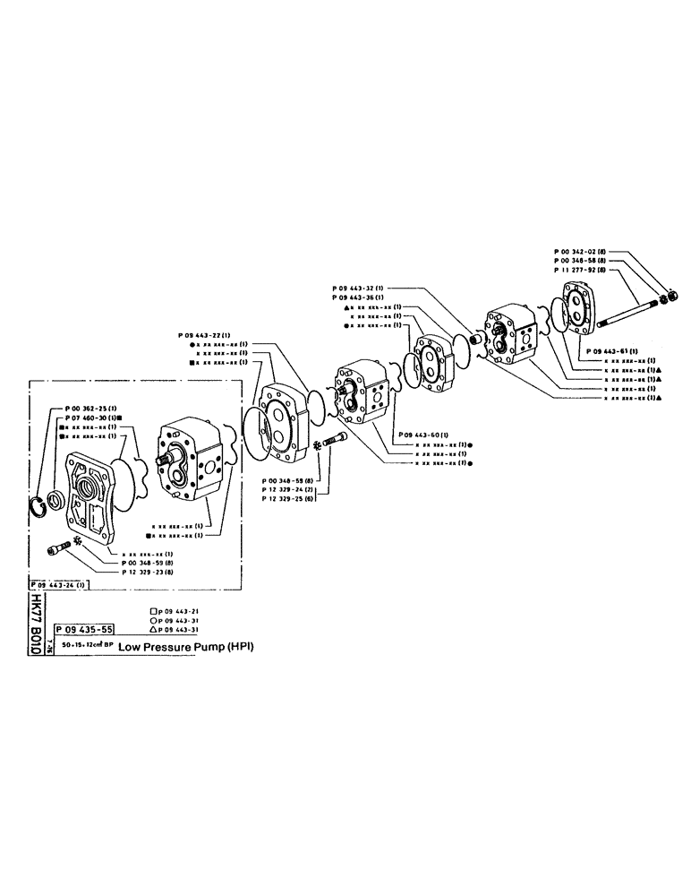 Схема запчастей Case 160CL - (50) - LOW PRESSURE PUMP (HPI) (07) - HYDRAULIC SYSTEM