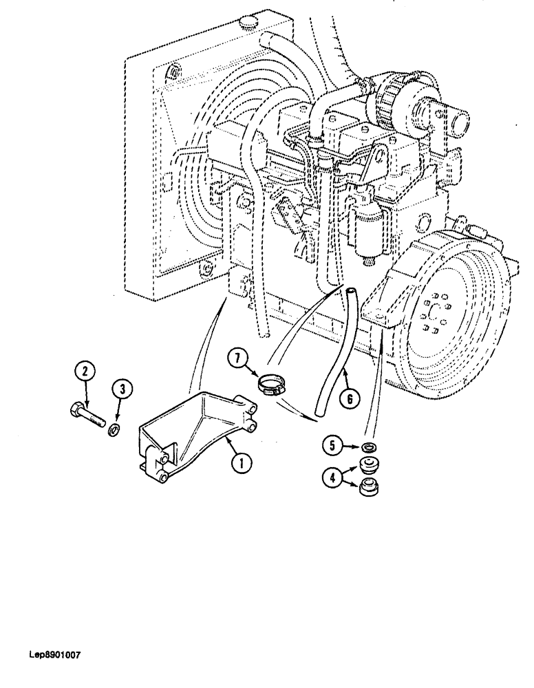 Схема запчастей Case 688 - (2-14) - ENGINE MOUNTING AND ADAPTING PARTS (02) - ENGINE