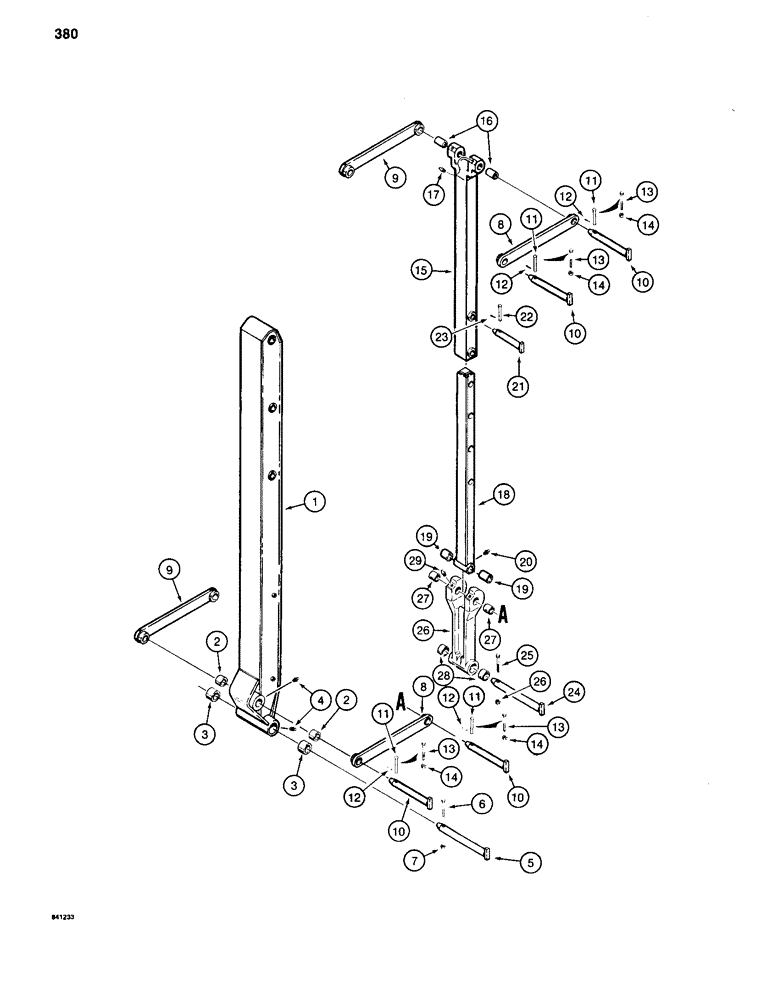 Схема запчастей Case 880C - (380) - Y BOOM EXTENSIONS AND TOOL ATTACHMENT (09) - BOOMS