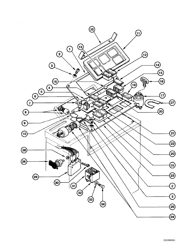 Схема запчастей Case 845 - (04.09[00]) - ELECTRIC SYSTEM - COMMAND PANEL (04) - ELECTRICAL SYSTEMS