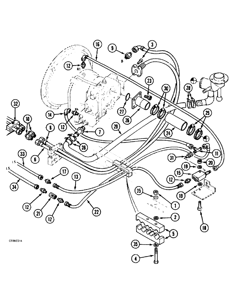 Схема запчастей Case 688BCK - (8B-06) - CIRCUIT - ENGINE MODULE, 688B CK (120301-) (07) - HYDRAULIC SYSTEM