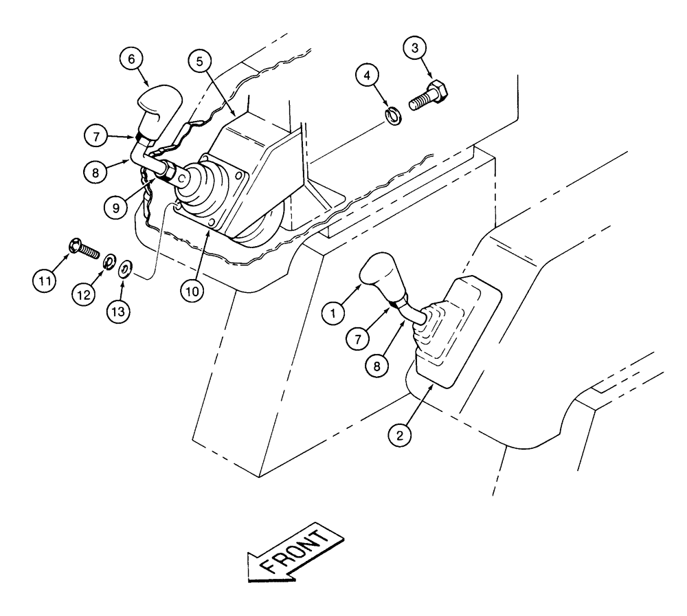 Схема запчастей Case 9040 - (8-28) - REMOTE CONTROL LEVERS, CONTROLLERS AND MOUNTING (08) - HYDRAULICS