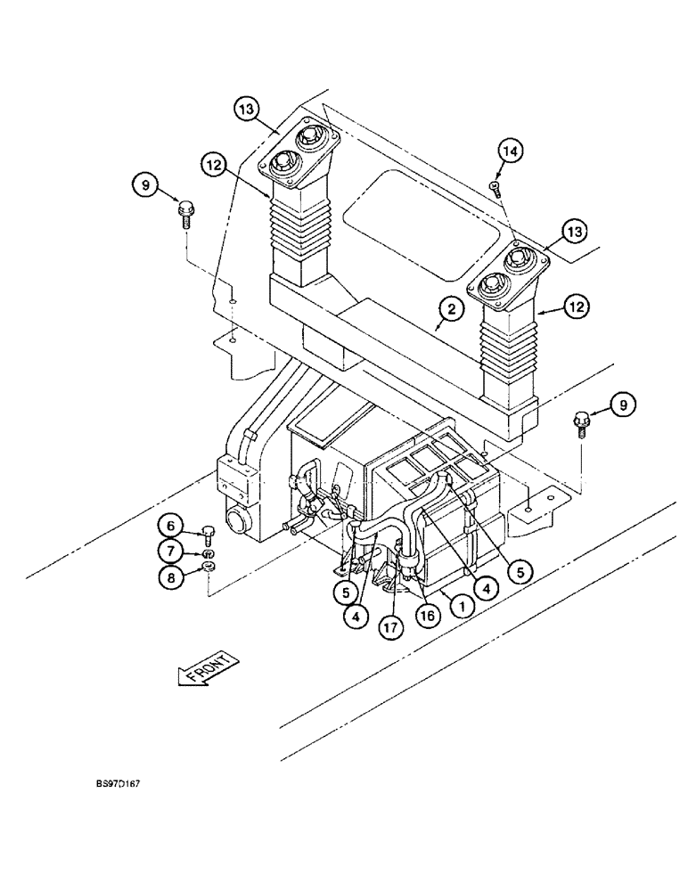 Схема запчастей Case 9020B - (9-052) - CAB AIR CONDITIONER (09) - CHASSIS