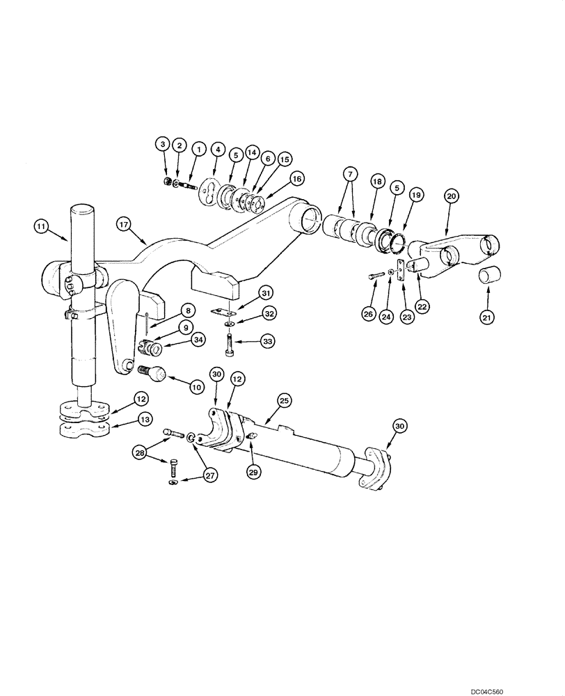 Схема запчастей Case 845 - (08.63[00]) - CYLINDER - SADDLE AND ACTUATING (OPTIONAL) (08) - HYDRAULICS