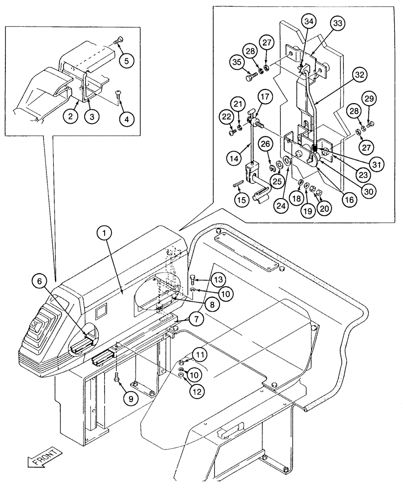 Схема запчастей Case 9050 - (9-24) - RIGHT-HAND CONTROL LINKAGE (09) - CHASSIS