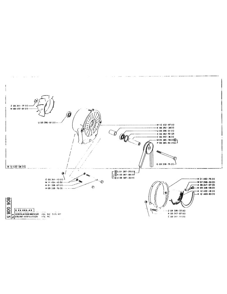 Схема запчастей Case LC80 - (027) - ENGINE VENTILATION 