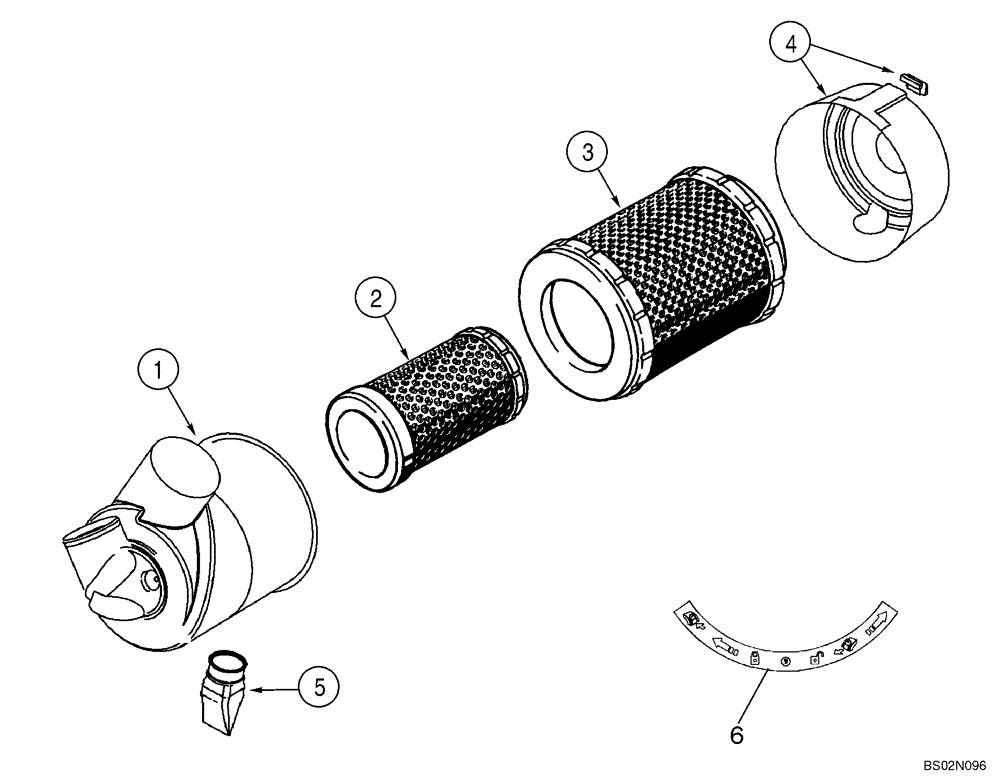 Схема запчастей Case 521F - (10.202.01[01]) - AIR CLEANER ASSEMBLY (10) - ENGINE