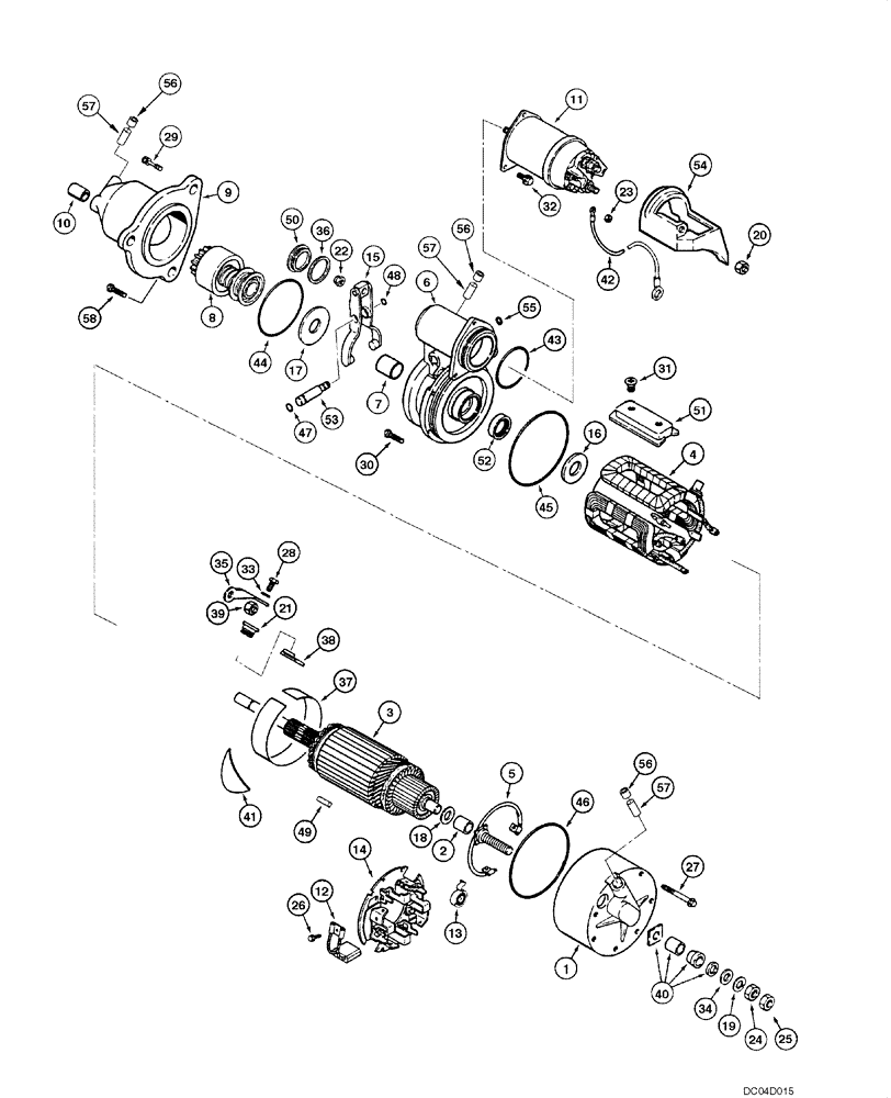 Схема запчастей Case 885 - (04.01[00]) - STARTER - ASSEMBLY (04) - ELECTRICAL SYSTEMS