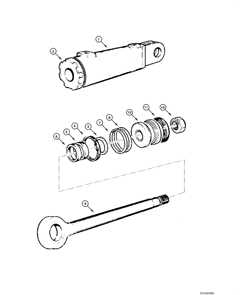 Схема запчастей Case 865 - (08.52[00]) - CYLINDER - TILT (08) - HYDRAULICS