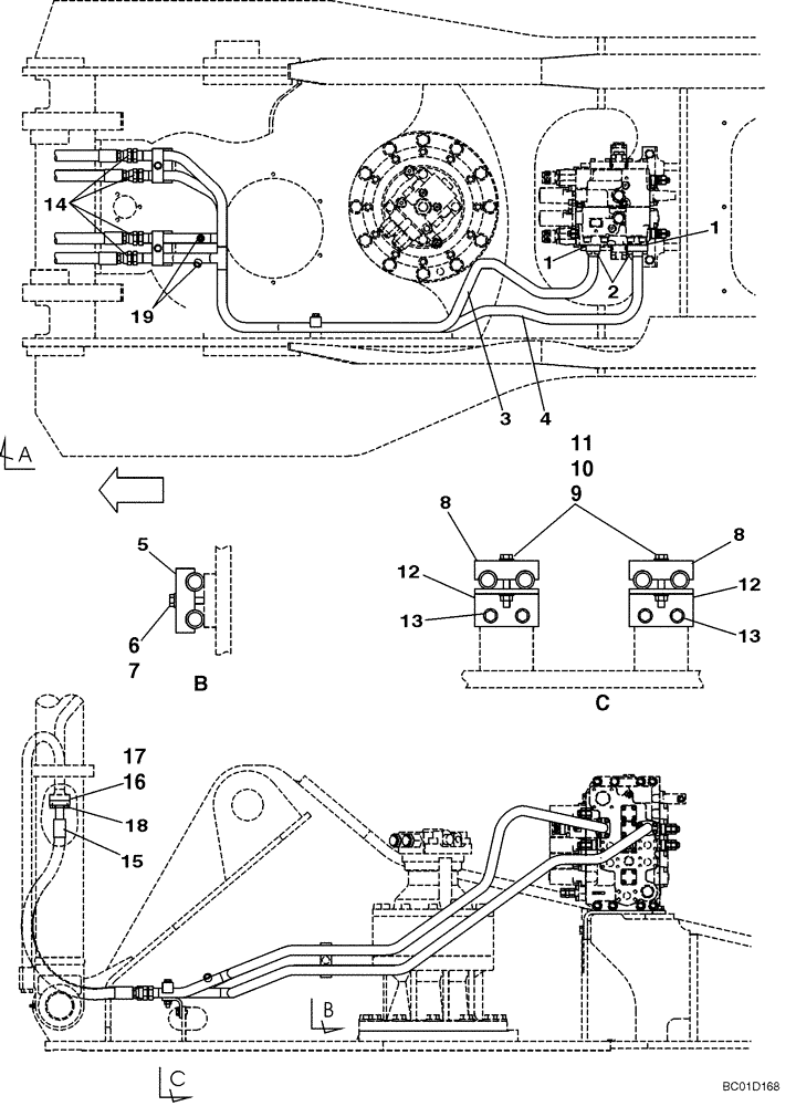 Схема запчастей Case CX330 - (08-012-00[01]) - HYDRAULICS - BOOM (08) - HYDRAULICS