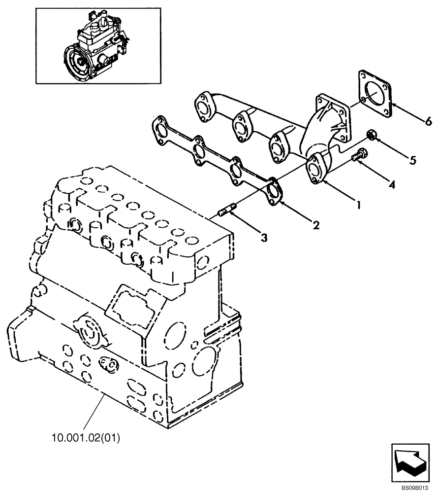 Схема запчастей Case ISM N844 - (10.254.05[01]) - EXHAUST MANIFOLD (10) - ENGINE