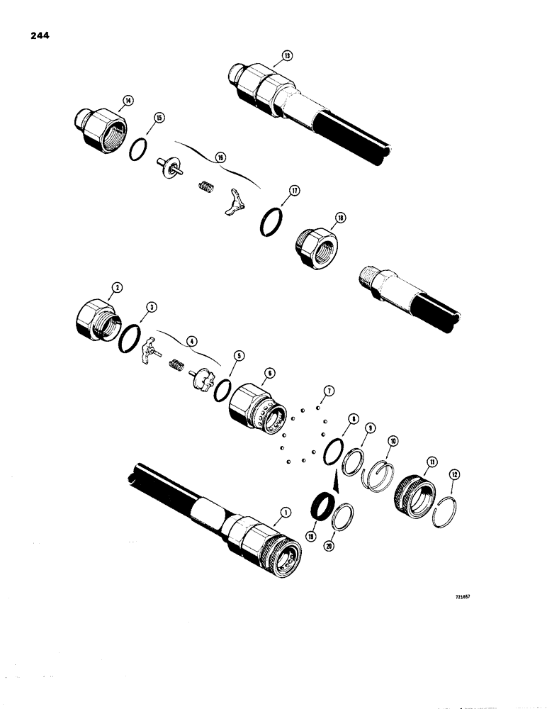 Схема запчастей Case 1450 - (244) - HYDRAULIC QUICK DISCONNECT COUPLINGS, FEMALE COUPLING (08) - HYDRAULICS