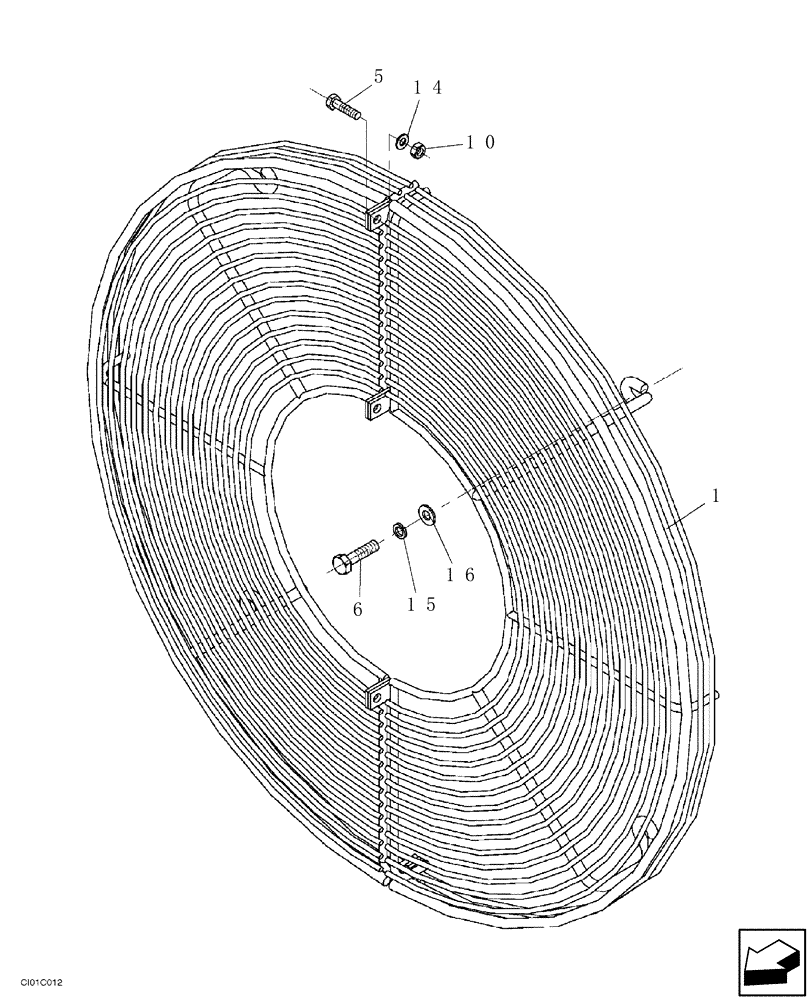 Схема запчастей Case SV216 - (02-004-00[01]) - ENGINE - FAN GUARD (GROUP 590) (ND018251) (02) - ENGINE