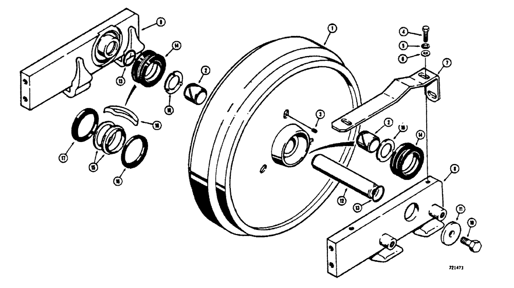 Схема запчастей Case 450 - (124[1]) - IDLER WHEEL (04) - UNDERCARRIAGE