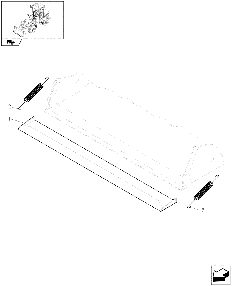 Схема запчастей Case 121E - (084) - 2050 MM BUCKET PROTECTION (09) - LOADER/BACKHOE