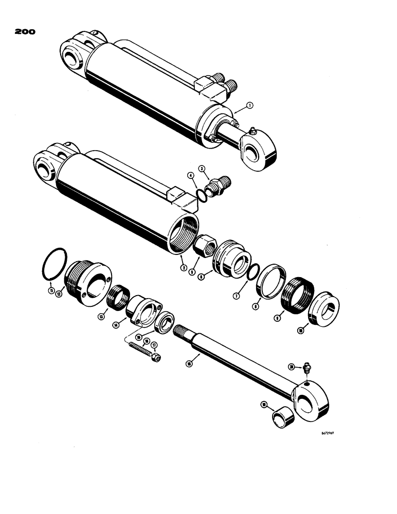 Схема запчастей Case 850 - (200) - A17668 AND A17669 DROTT CYINDERS (07) - HYDRAULIC SYSTEM