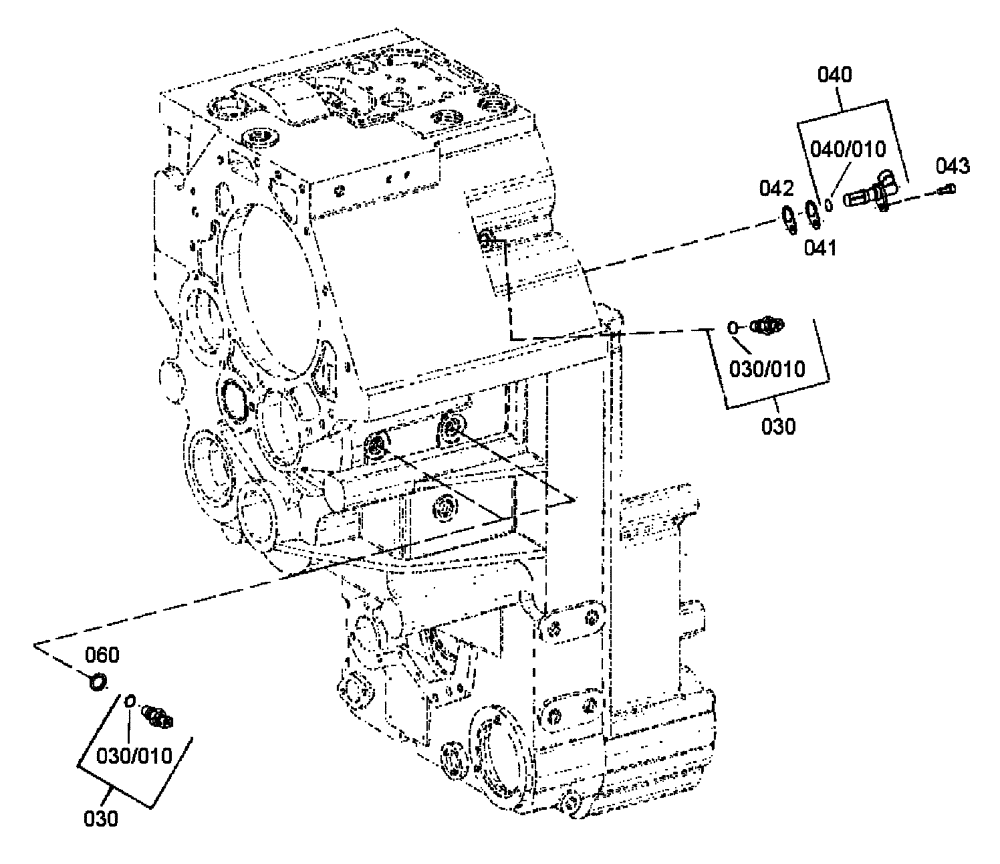 Схема запчастей Case 335 - (18A00000592[001]) - TRANSMITTERS (03) - Converter / Transmission