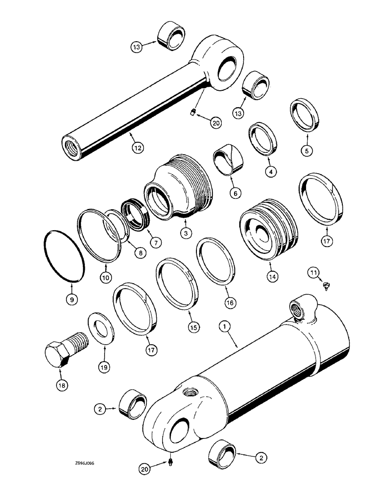 Схема запчастей Case 550E - (8-24) - DOZER ANGLE CYLINDER (08) - HYDRAULICS