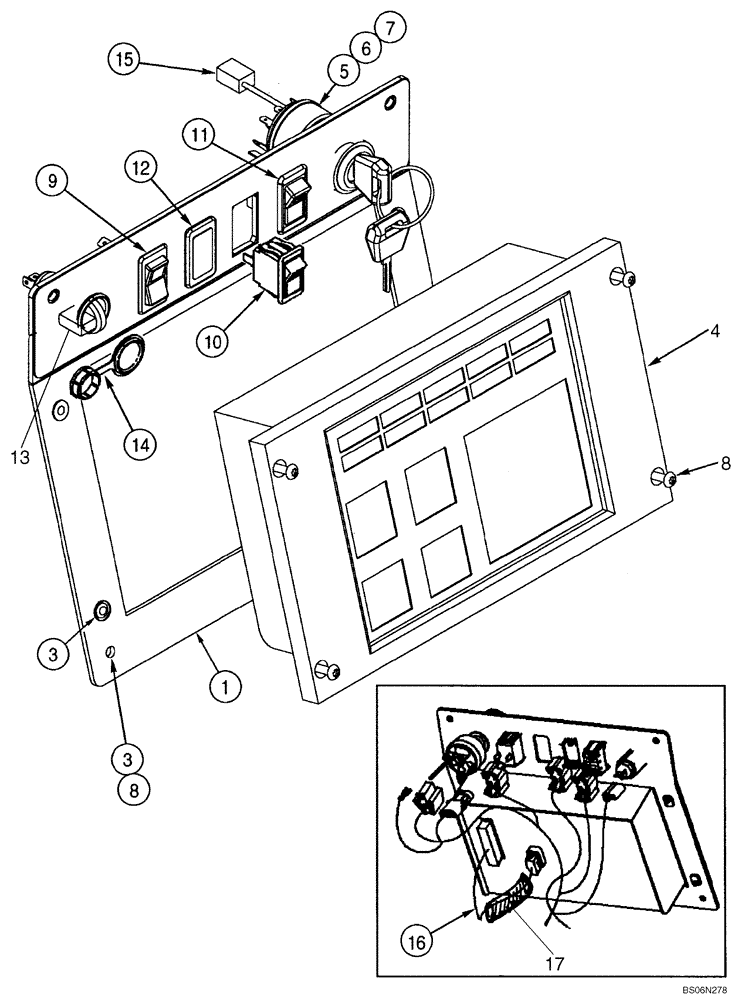 Схема запчастей Case 1150H - (04-06) - INSTRUMENT PANEL (04) - ELECTRICAL SYSTEMS