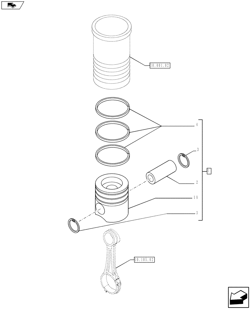 Схема запчастей Case F2CFE614E A004 - (10.105.01) - PISTON - ENGINE (5801379863) (10) - ENGINE