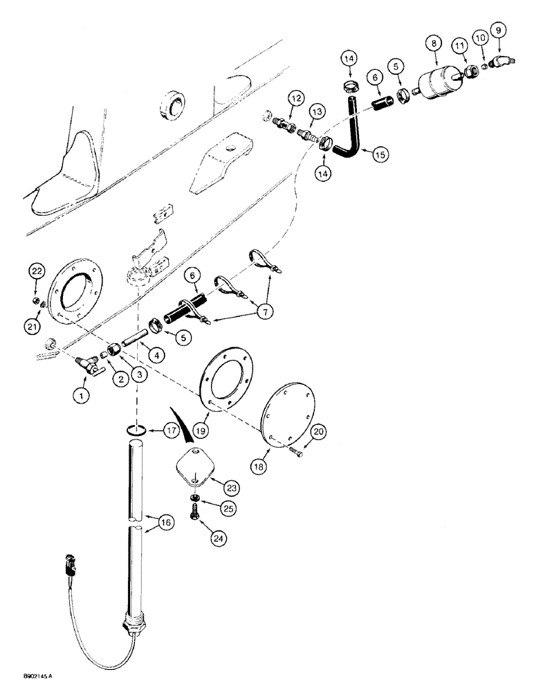 Схема запчастей Case 580SK - (3-02) - FUEL RESERVOIR LINES AND FUEL LEVEL SENDER (03) - FUEL SYSTEM