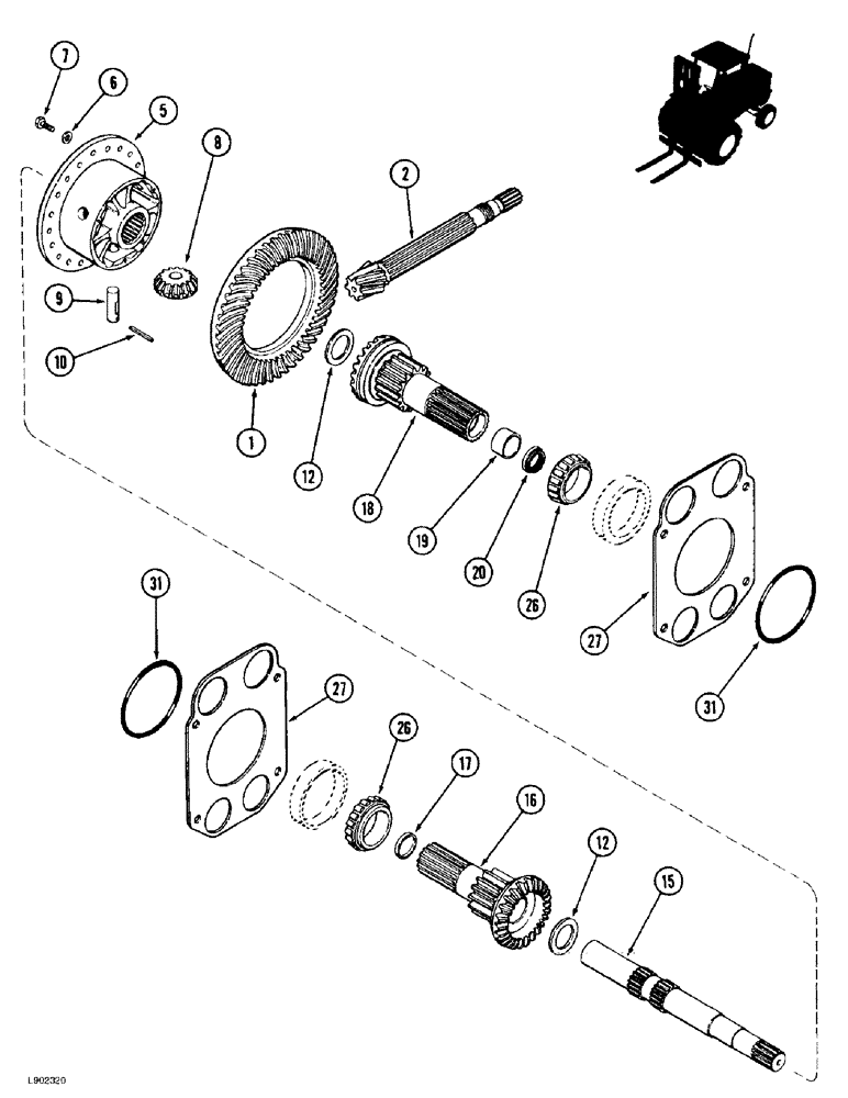 Схема запчастей Case 586E - (6-68) - TRANSAXLE, DIFFERENTIAL (06) - POWER TRAIN