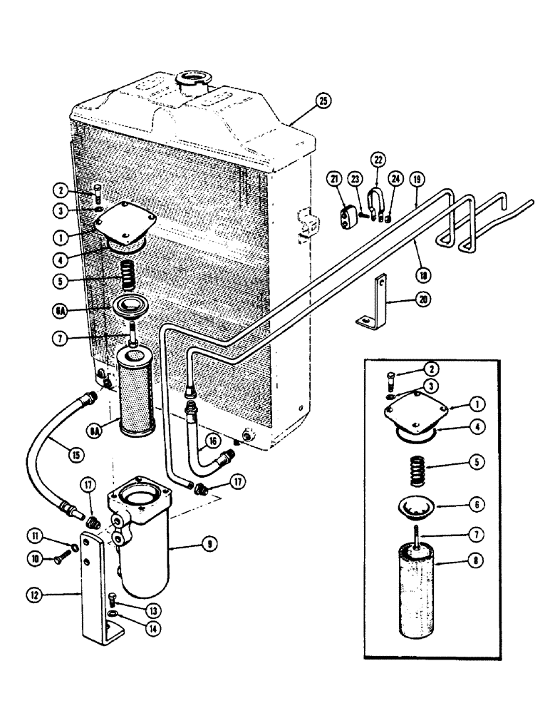 Схема запчастей Case 530CK - (080) - OIL FILTER AND COOLING TUBES TORQUE CONVERTER DRIVE (17) - TORQUE CONVERTER