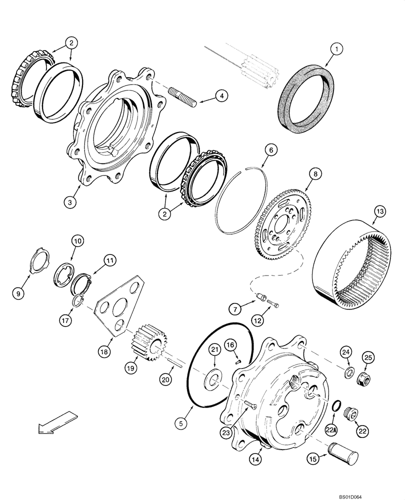 Схема запчастей Case 586G - (06-06) - AXLE, REAR DRIVE (4WD) - PLANETARY (06) - POWER TRAIN