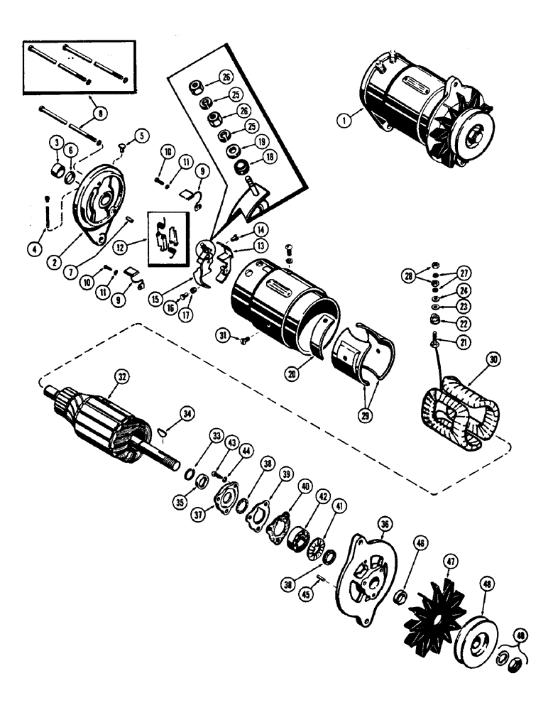 Схема запчастей Case 430CK - (055A) - GENERATOR, (148B) SPARK IGNITION ENGINE 