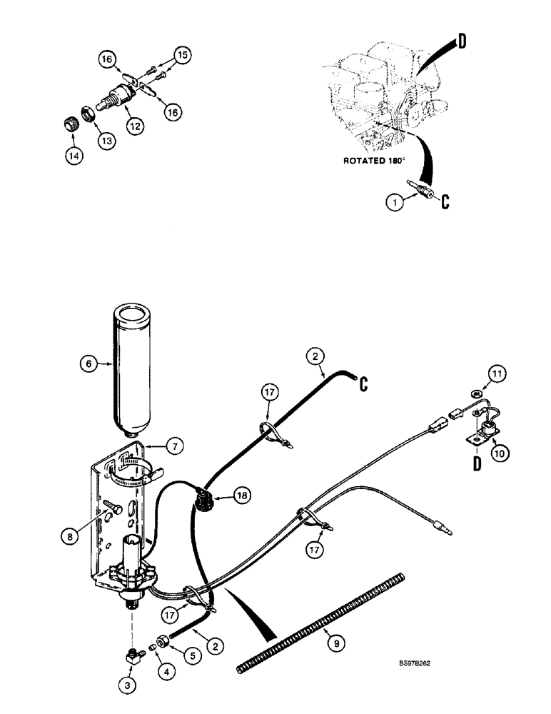 Схема запчастей Case 590SL - (2-12) - COLD START SYSTEM (02) - ENGINE