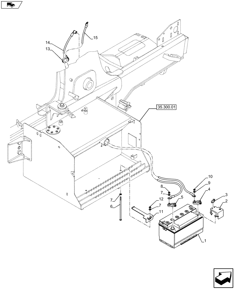 Схема запчастей Case 590SN - (55.302.0201) - VAR - X02048X - SINGLE BATTERY (55) - ELECTRICAL SYSTEMS