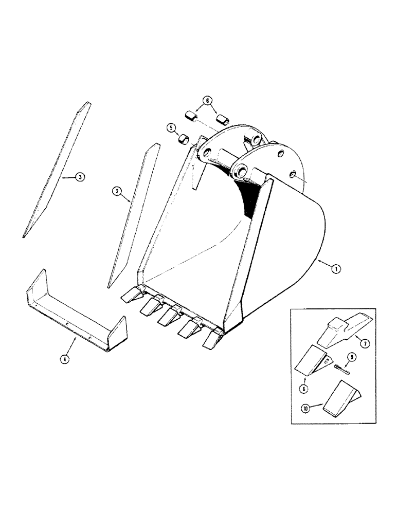 Схема запчастей Case 680CK - (222) - BACKHOE BUCKETS, TRENCHING BUCKETS - HEAVY DUTY (MACHINERY (84) - BOOMS, DIPPERS & BUCKETS