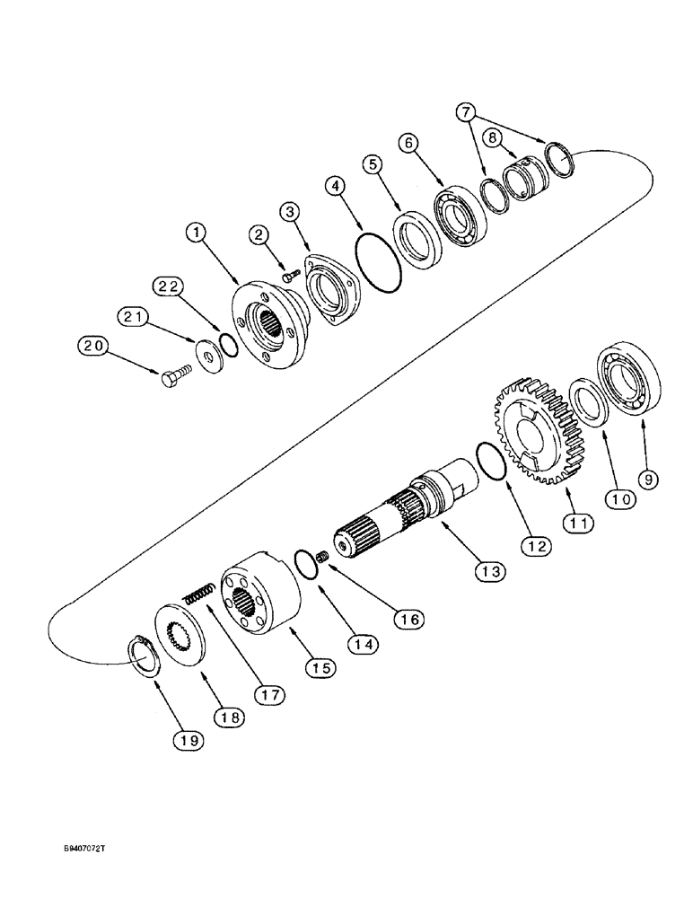 Схема запчастей Case 580SL - (6-40) - TRANSMISSION ASSEMBLY, FOUR WHEEL DRIVE OUTPUT SHAFT (06) - POWER TRAIN