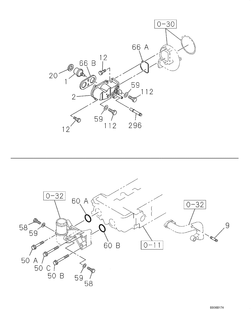 Схема запчастей Case CX800B - (02-24) - ENGINE WATER CIRCUIT - THERMOSTAT (02) - ENGINE