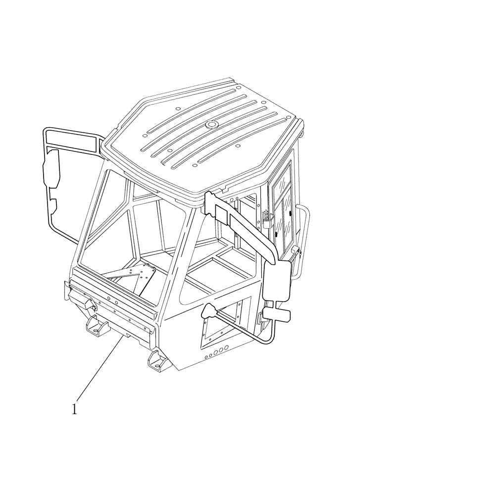 Схема запчастей Case 330 - (51A00030056[02]) - ROPS CAB (10) - Cab/Cowlings