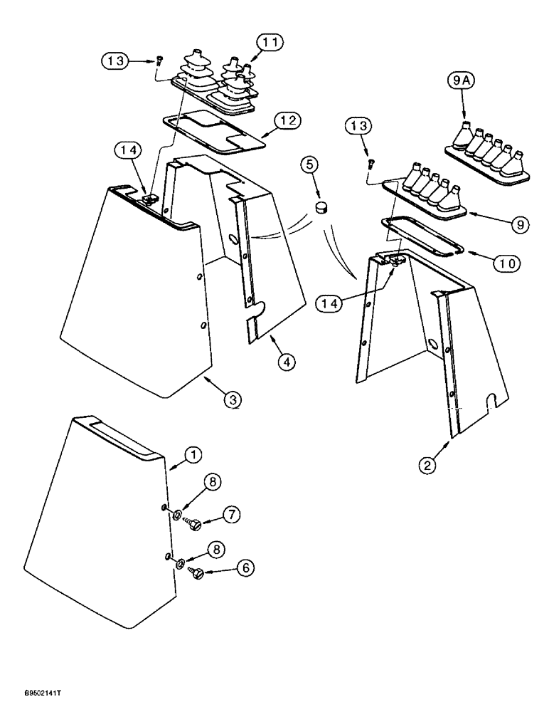 Схема запчастей Case 590L - (9-020) - BACKHOE CONTROL TOWER COVERS (09) - CHASSIS/ATTACHMENTS