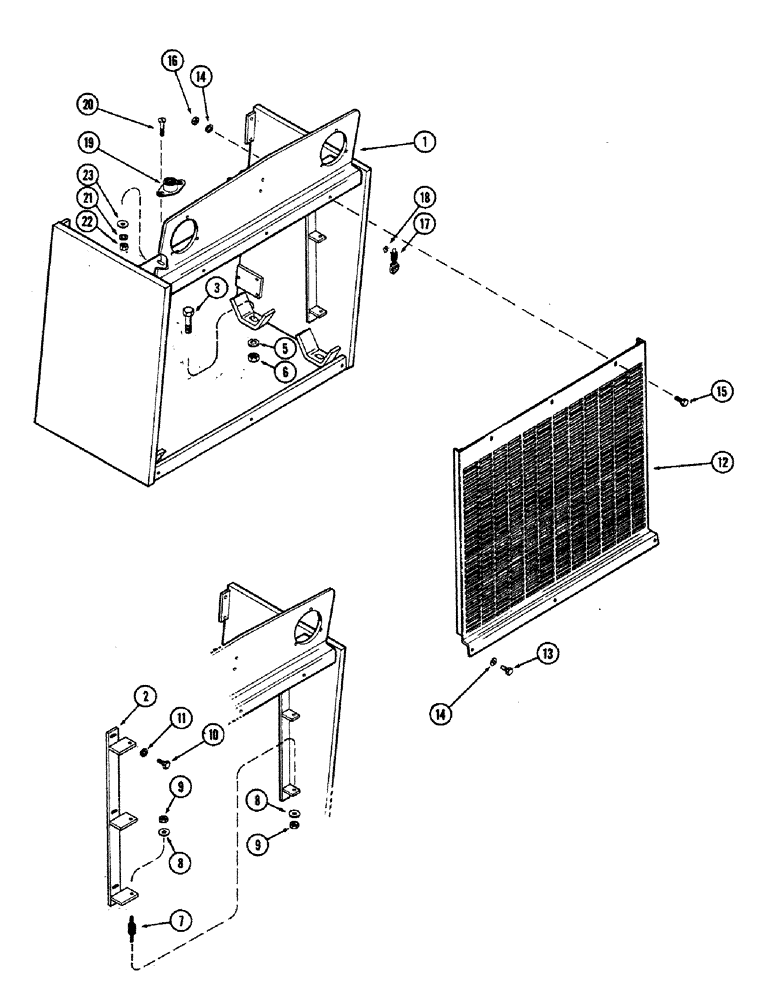 Схема запчастей Case 680CK - (132) - RADIATOR FRAME AND GRILLE 