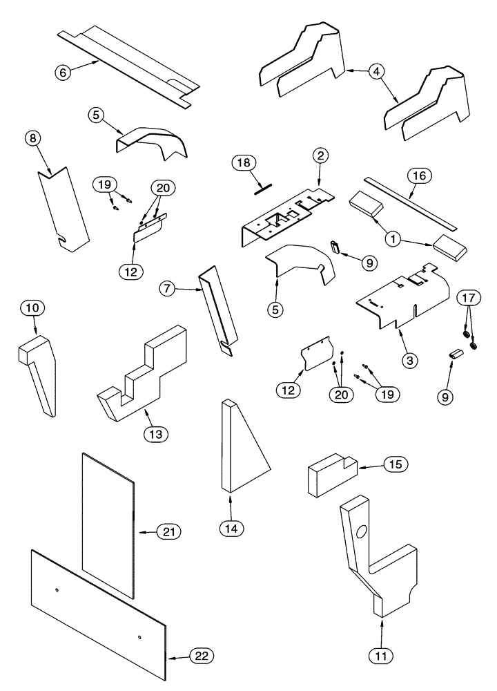 Схема запчастей Case 90XT - (09-28) - SOUNDPROOFING PANELS EUROPE (09) - CHASSIS